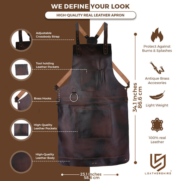 The Riding of Yorkshire Full Grain Leather Crossbody Apron