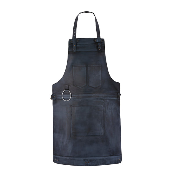 The Northumberland Black Wax Full Grain Leather Bib Apron