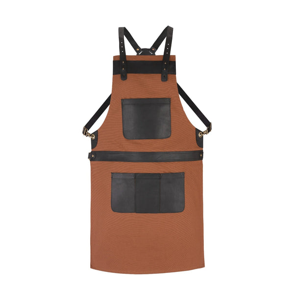 The Derbyshire Brown Canvas Crossbody BBQ Apron