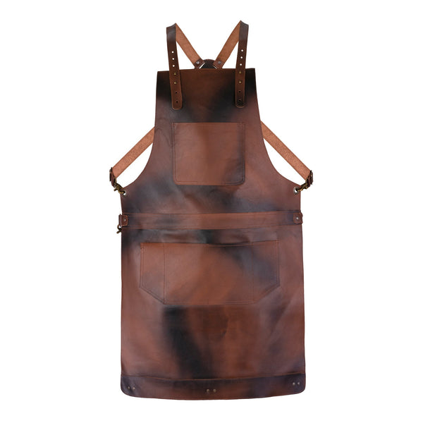 The Devon Cognac Brown Full Grain Leather Crossbody Apron