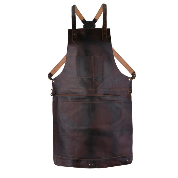 The Buckinghamshire Dark Brown Full Grain Leather Crossbody Apron