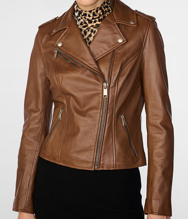 Madeline Asymmetrical Leather Jacket