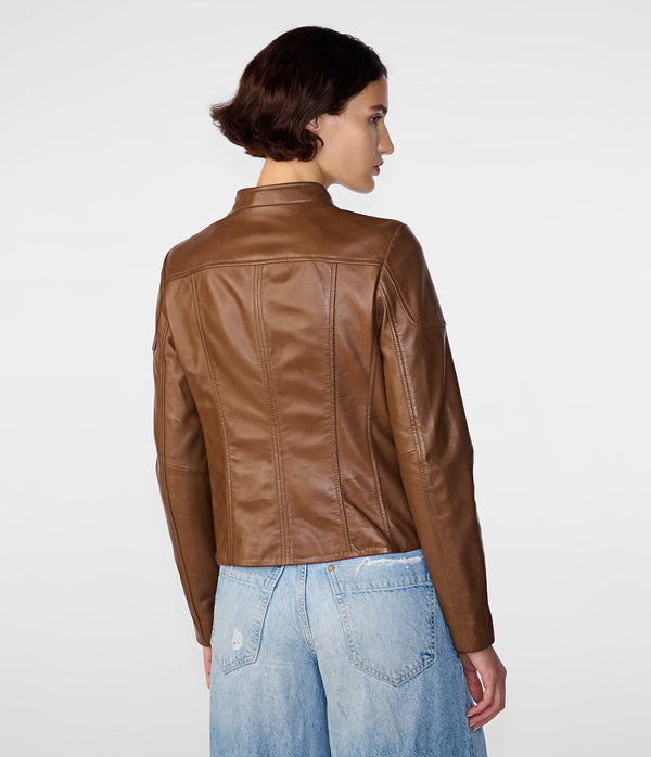 Caitlin Scuba Leather Jacket