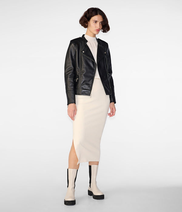 Monica Asymmetrical Leather Jacket