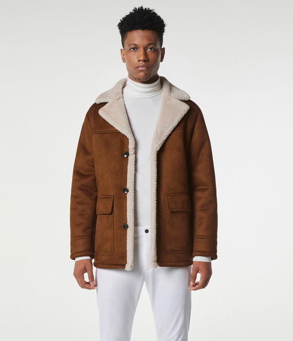 Jarvis Faux Suede Shearling Coat