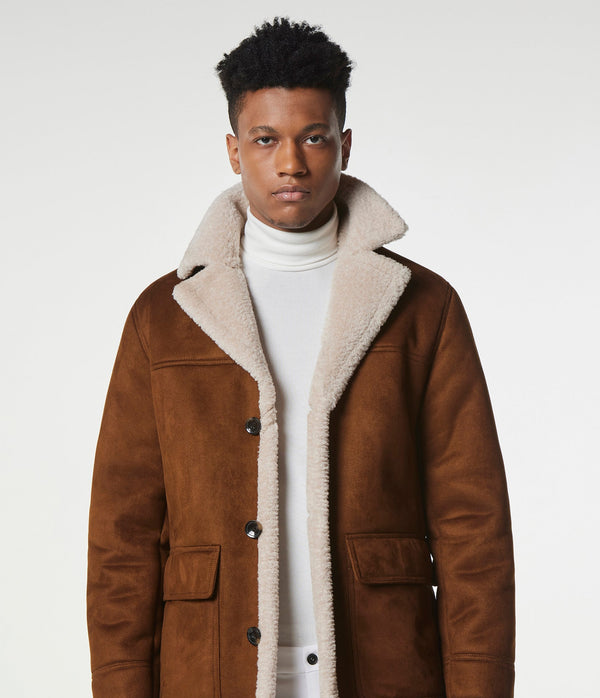 Jarvis Faux Suede Shearling Coat