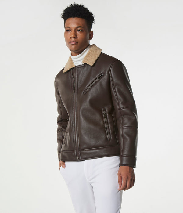 Maxton Faux Shearling Moto Jacket