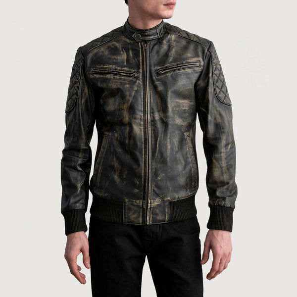 Sven Leather Bomber Jacket