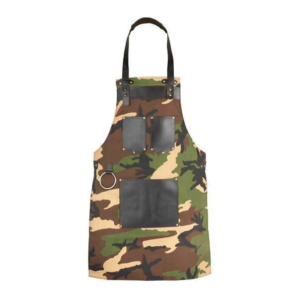 The Rutland Real Leather Camouflage Canvas Apron