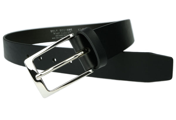 Rivet Classic Mens Black Leather Belt – Pakistan Made