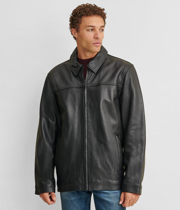 Big & Tall Leather Jacket With Thinsulate Lining