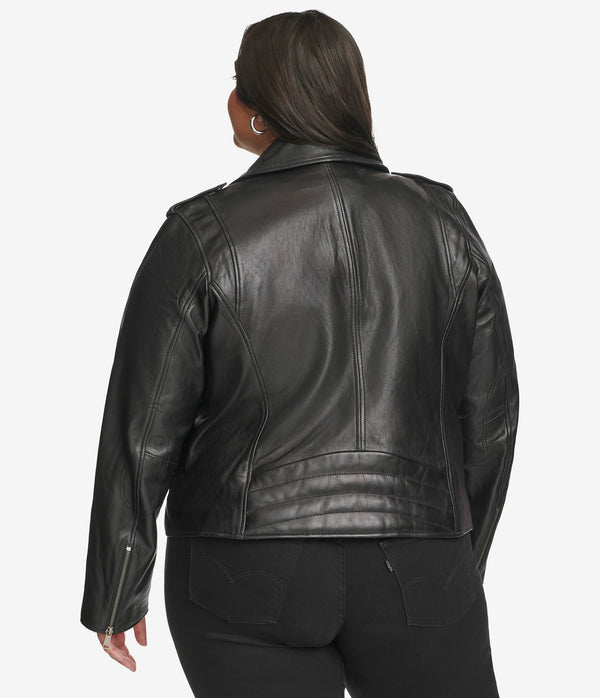 Plus Size Madeline Asymmetrical Leather Jacket