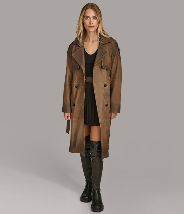 Ellie Distressed Trench Coat