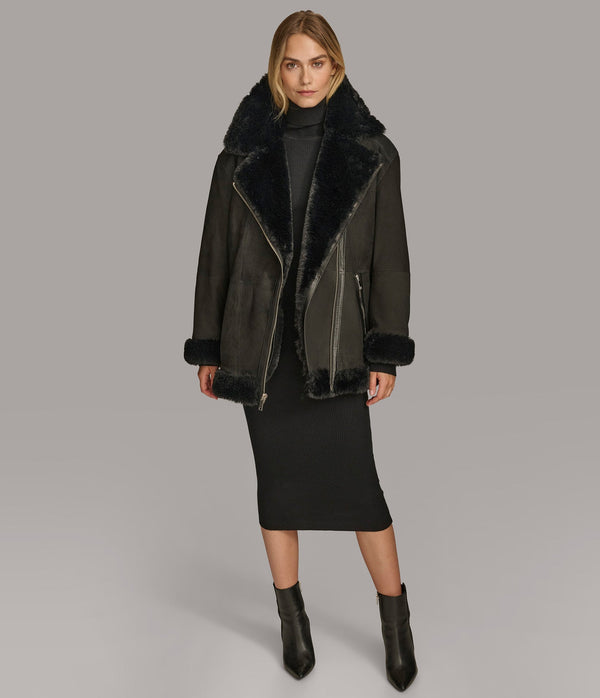 Giovanna Suede Asymmetrical With Faux Fur Lining