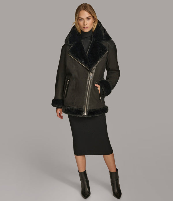 Giovanna Suede Asymmetrical With Faux Fur Lining