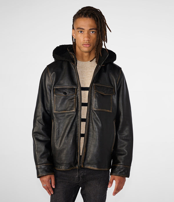 Joshua Shearling Jacket With Removable Hood