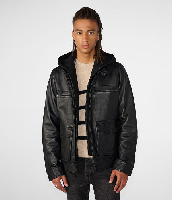 Adrian Leather Jacket With Hood