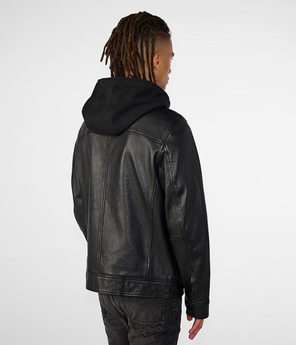 Adrian Leather Jacket With Hood