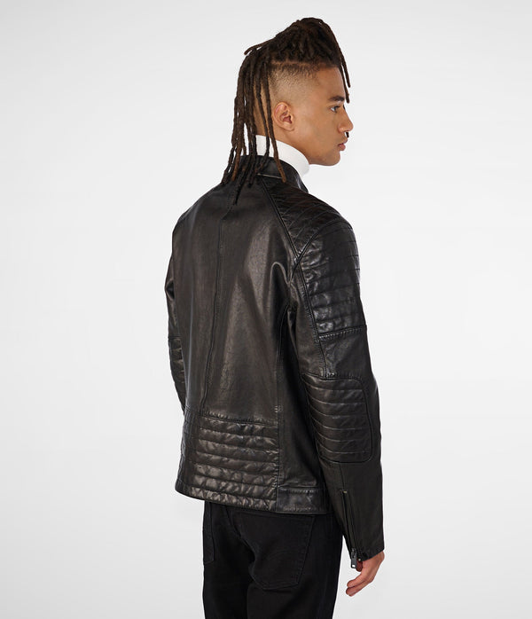 Jace Multi Pocket Racer Leather Jacket