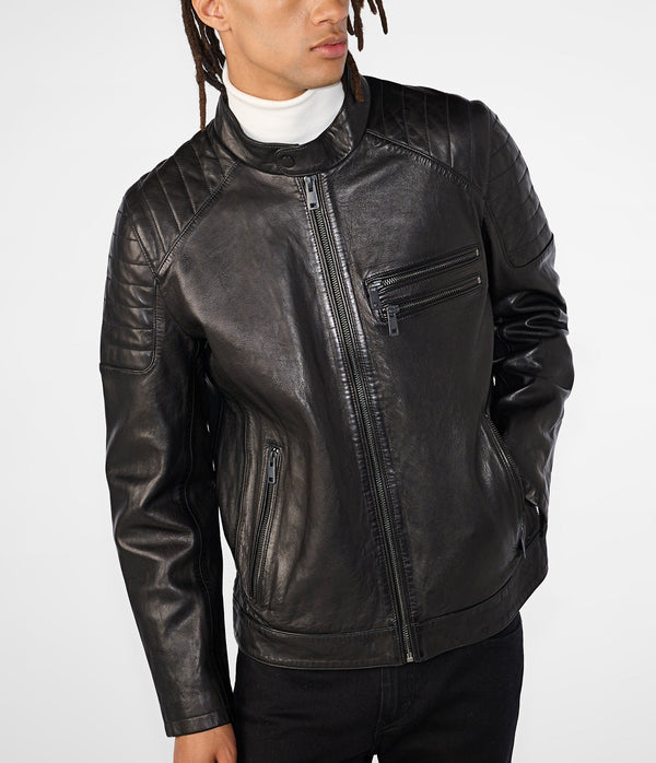 Jace Multi Pocket Racer Leather Jacket