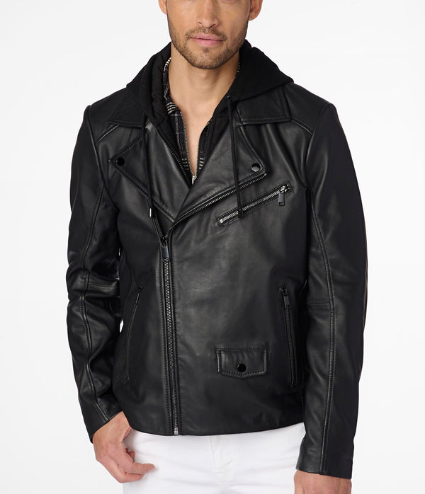 Jaxson Hooded Moto Jacket