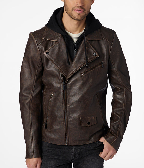 Jaxson Hooded Moto Jacket