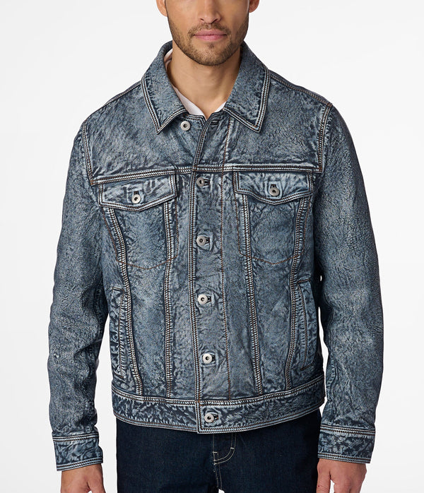 Chase Leather Jean Jacket