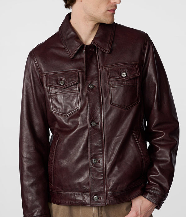 Kyle Leather Trucker Jacket