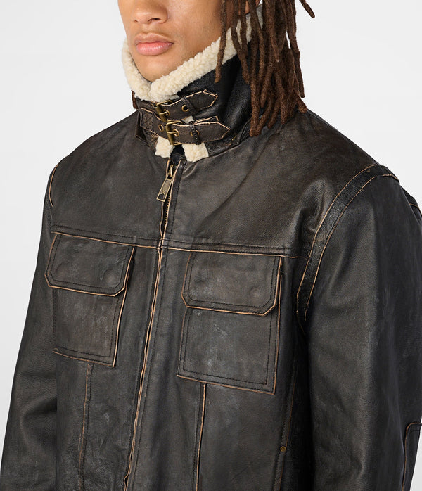 Emmett Classic Leather Bomber