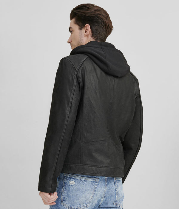 Jason Vintage Hooded Leather Jacket