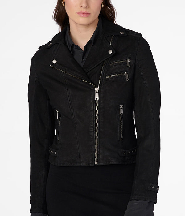 Danielle Quilted Shoulder Moto Jacket