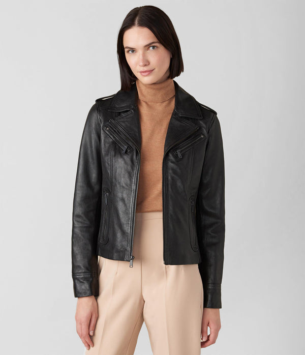 Erika Genuine Leather Moto Jacket