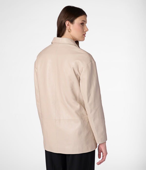 Teresa Genuine Leather Blazer