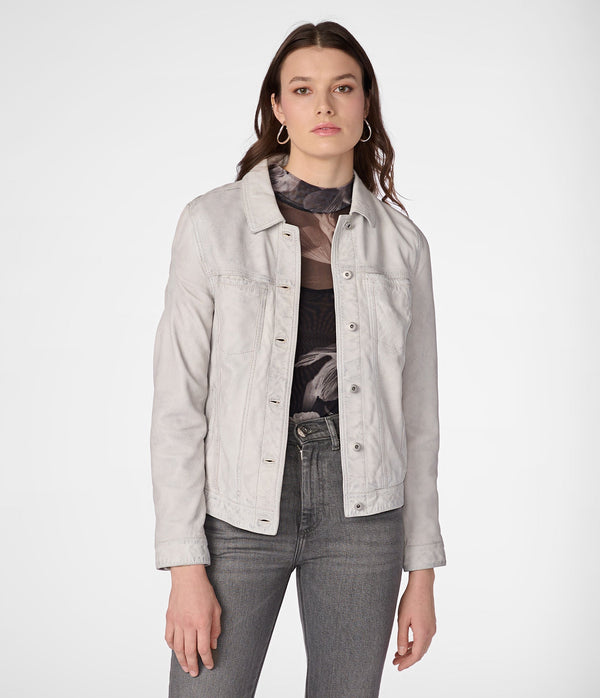 Addison Leather Denim Jacket