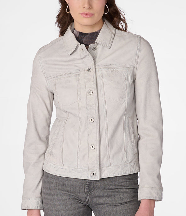 Addison Leather Denim Jacket