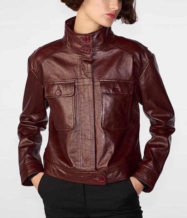 Diana Cropped Moto Jacket