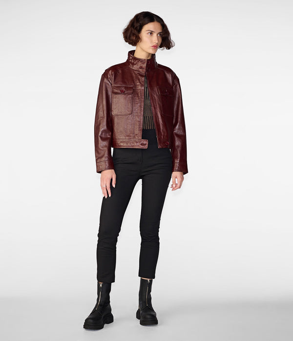 Diana Cropped Moto Jacket