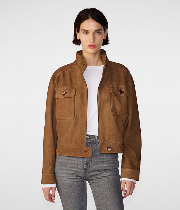 Leslie Cropped Moto Jacket