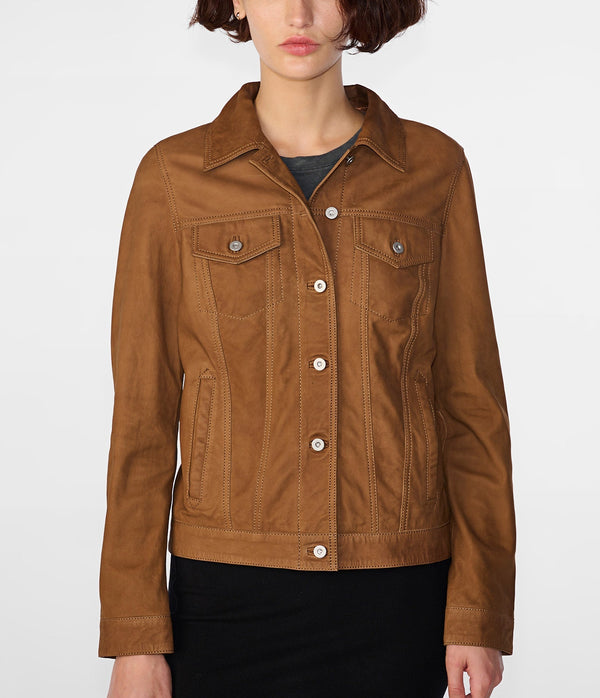 Chloe Leather Trucker Jacket