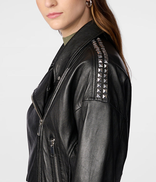 Victoria Embellished Moto Jacket