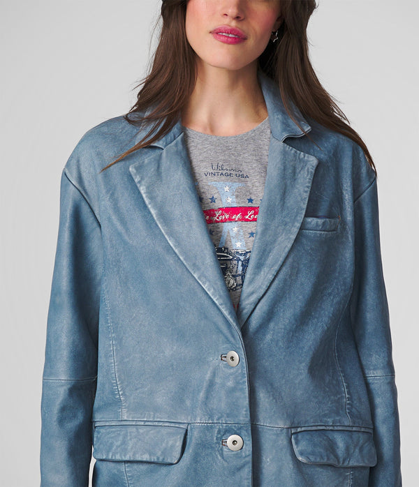 Haven Denim Leather Blazer