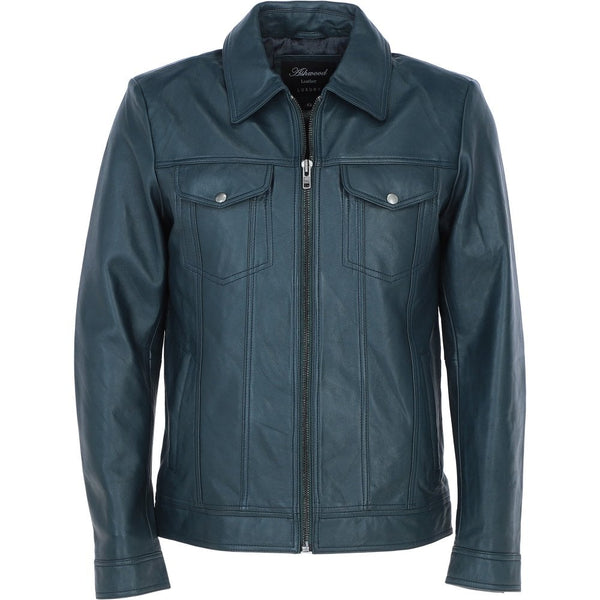 Leather Bomber Jacket Navy: 1896 | Becks