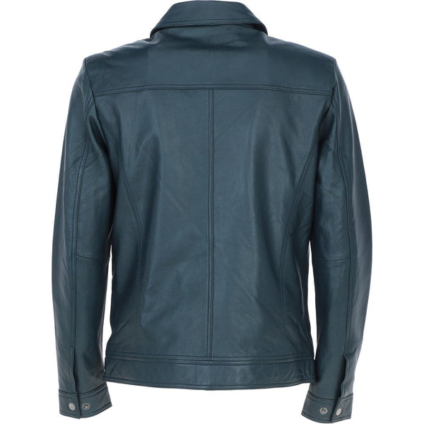 Leather Bomber Jacket Navy: 1896 | Becks