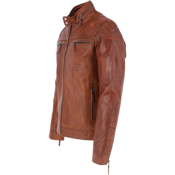 Luxury Leather Biker Jacket Veggie Tan: Andriy