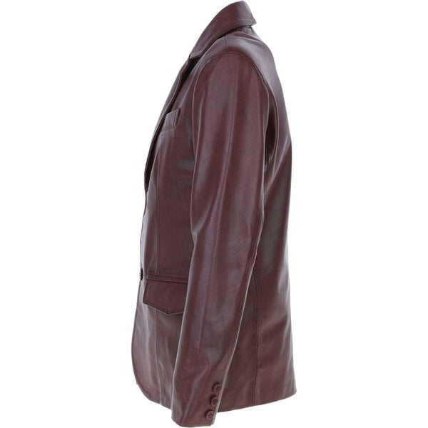 Classic Men's Leather Blazer Burgandy: AWL-2288