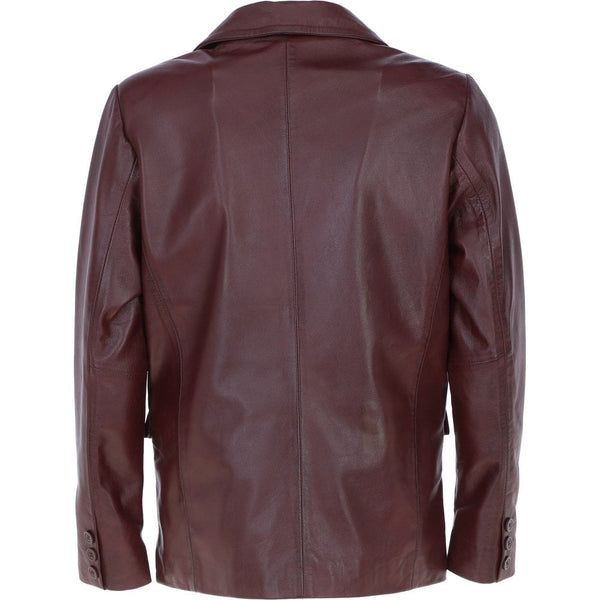 Classic Men's Leather Blazer Burgandy: AWL-2288