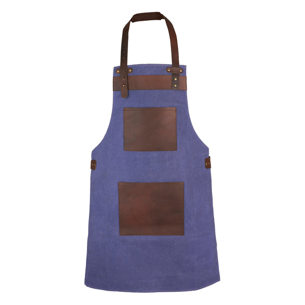 The Cambridgeshire lavender's blue Canvas With Brown Pocket Apron