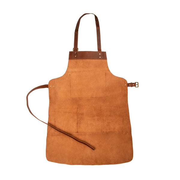 Multi-Pocket Leather Apron - Brown