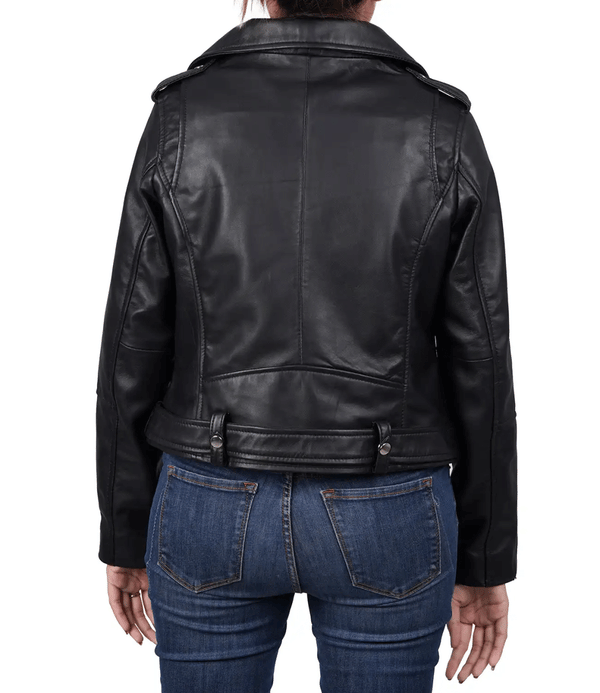 Margaret Women's Relaxed Fit Biker Leather Jacket